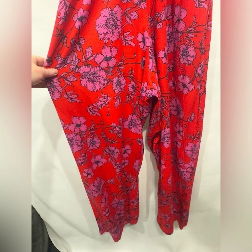B.O.G Collective Strapless Floral Smocked Top Jumpsuit size Small